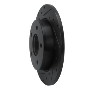 Mazda 3 Brake Rotor (1) - Rear Left - R1 Concepts - Drilled & Slotted - Black - `04-`13